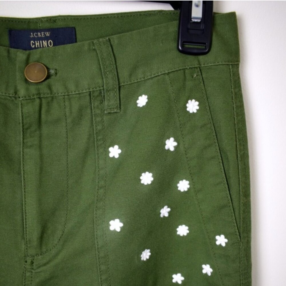 J. Crew Embroidered Daisy Patchwork Boyfriend Chi… - image 5